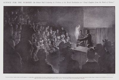 Sir Robert Ball luennoi lapsille Royal Institutionissa (litho) tekijältä Frederick Pegram