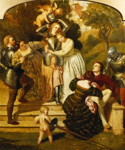 Britomart Unarming, n. 1855 tekijältä Frederick Richard Pickersgill