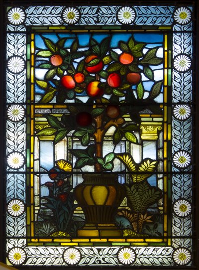 Lontoo, Thomas Goode Showroom, South Audley Street, GE Cooke, syynä Frederick Vincent Hart (1843-1914), hedelmäpensas, 1876 tekijältä Frederick Vincent Hart