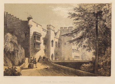 Brougham Hall, Westmoreland (akvatinta) tekijältä Frederick William Hulme