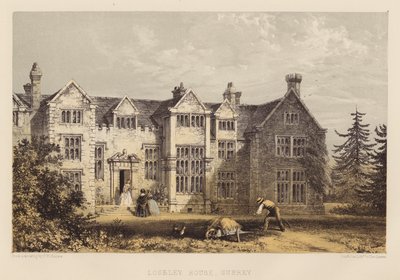 Loseley House, Surrey (akvatinta) tekijältä Frederick William Hulme