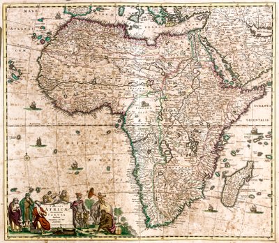 Afrikan kartta (etsaus tekijältä Frederick de Wit