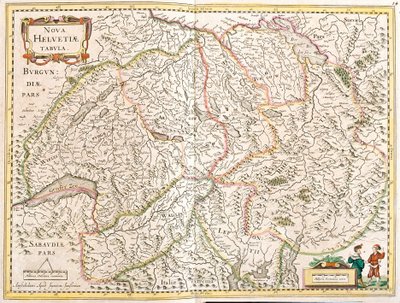 Sveitsin kartta (etsaus tekijältä Frederick de Wit