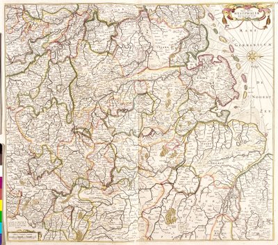 Westfalenin kartta (Saksa) (etsaus tekijältä Frederick de Wit