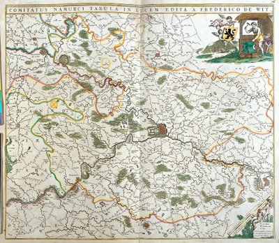 Namurin kreivin kartta (Belgia) (etsaus tekijältä Frederick de Wit