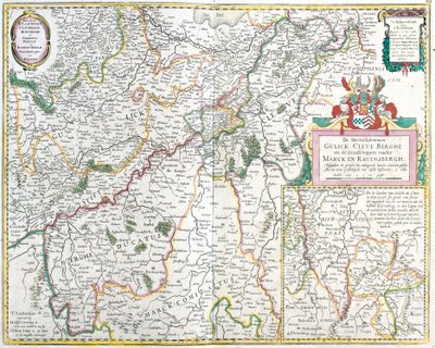 Ravensbergin kreivin kartta (Saksa) (etsaus tekijältä Frederick de Wit