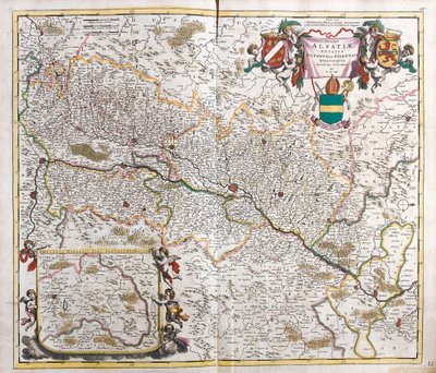 Alsacen herttuakunnan kartta (Ranska) (etsaus tekijältä Frederick de Wit