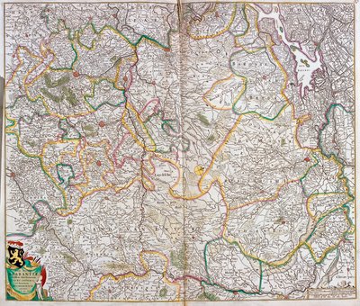 Brabantin herttuakunnan kartta (Belgia, Alankomaat) (etsaus tekijältä Frederick de Wit