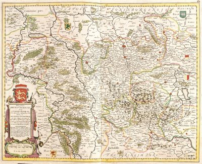 Brunswickin herttuakunnan kartta (Saksa) (etsaus tekijältä Frederick de Wit