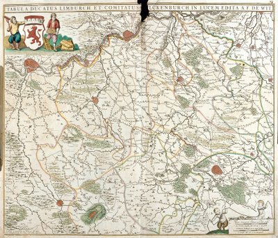 Limburgin herttuakunnan kartta (Belgia) (etsaus tekijältä Frederick de Wit