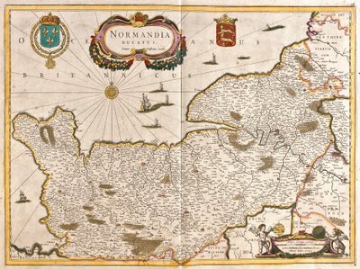 Normandian herttuakunnan kartta (Ranska) (etsaus tekijältä Frederick de Wit
