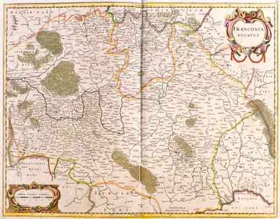 Kartta Frankenin herttuasta (Saksa) (etsaus tekijältä Frederick de Wit