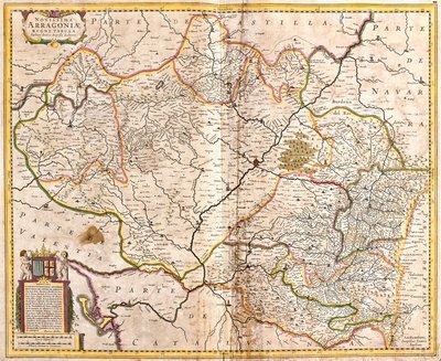 Kartta Aragonian kuningaskunnasta (Espanja) (etsaus tekijältä Frederick de Wit