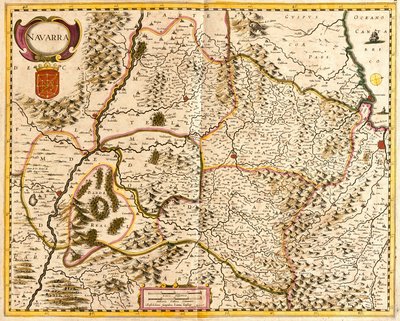 Navarran kuningaskunnan kartta (Ranska) (etsaus tekijältä Frederick de Wit