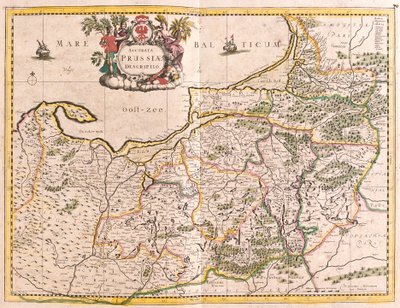 Preussin kuningaskunnan (Saksa) kartta (etsaus tekijältä Frederick de Wit