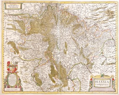 Kartta Hessenin (Saksa) landgravesta (etsaus tekijältä Frederick de Wit