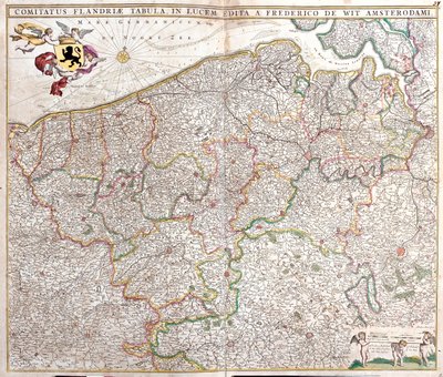 Zeeland, Nord-Pas-de-Calais, Flanderin alue, Vallonia, Bryssel, Alankomaat, Ranska, Belgia, Alankomaat, Ranska, Belgia tekijältä Frederick de Wit