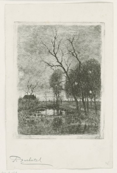 Iltahämärä tekijältä Fredericus Jacobus van Rossum du Chattel (signed by artist)