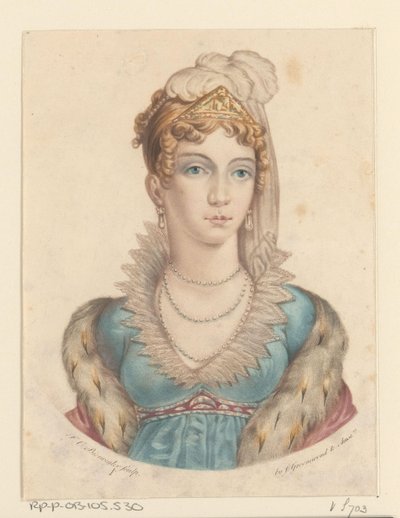 Portret van Anna Paulowna Romanowa tekijältä Frederik Christiaan Bierweiler