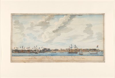 Näkymä Paramaribon kaupunkiin ja Fort Zeelandiaan tekijältä Frederik Jägerschiöld (signed by artist)