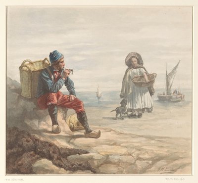 Kalastajat rannalla tekijältä Frederik Willem Zürcher