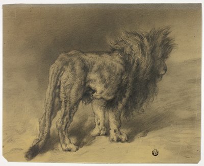 Seisova leijona, jolla on pörröinen harja tekijältä Frederik William Zurcher