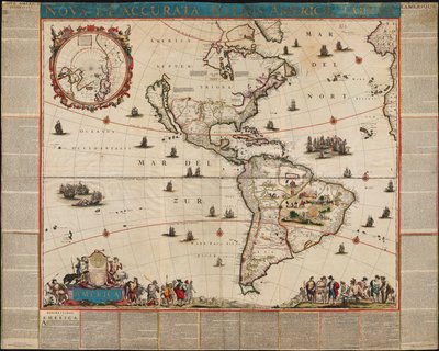 Noua et accurata totius Americae tabula tekijältä Frederik de Wit