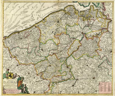 Novissima et Accuratissima Comiatus Flandriæ (Uusi ja täsmällinen Comiatus Flandriæ). tekijältä Frederik de Wit