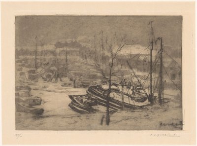 Haventje (alkuperäinen nimi esineessä) tekijältä Frederika Henriëtte Broeksmit (signed by artist)