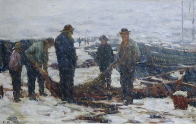 Kalastajat, n. 1900 (öljy kankaalle) tekijältä Fredrik Kolstoe