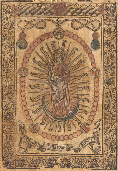 Madonna ja lapsi ruusukorissa tekijältä French 15th Century