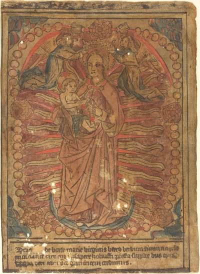 Madonna ja lapsi ruusukorissa tekijältä French 15th Century