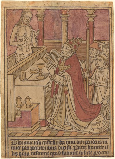 Pyhän Gregorian messu [recto] tekijältä French 15th Century