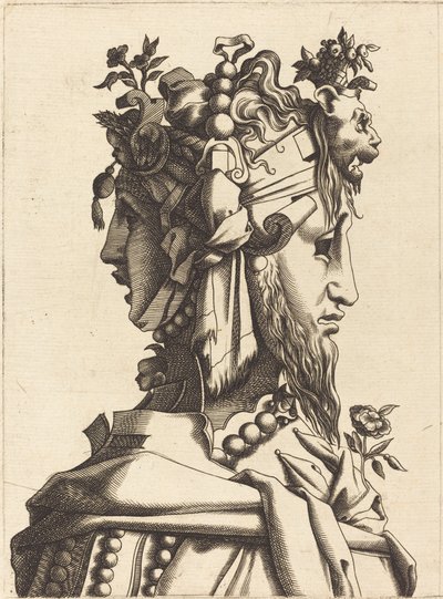 Naisen rintakuva ylellisessä asussa tekijältä French 16th Century after René Boyvin or Pierre Milan