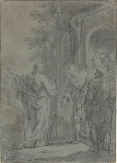 Figuurit (Kristus kutsuu yhden apostoleista?) tekijältä French 17th Century