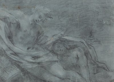 Kaksi makuuasennossa olevaa hahmoa [käänteinen] tekijältä French 17th Century