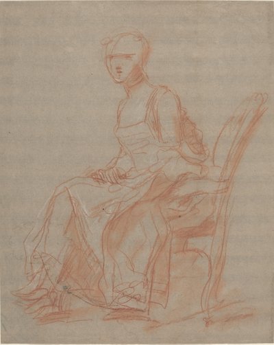 Istuva nainen tekijältä French 18th Century