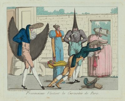 Maakuntalaiset vierailevat Pariisin uteliaisuuksissa tekijältä French 19th Century