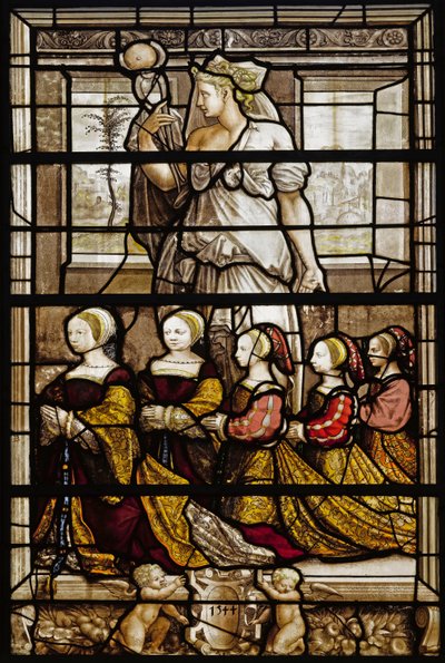 Anne de Montmorencyn 1493-1567 ja Savoylaisen Madeleinen tyttärien muotokuva 1510-1586, 1544 tekijältä French Master
