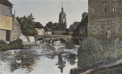 Arbois, kirkko ja silta Cuisancen yli tekijältä French Photographer