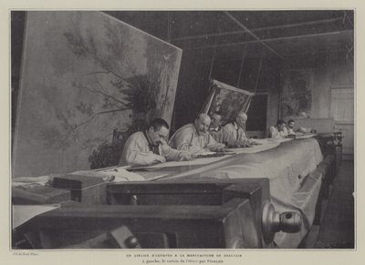 Taiteilijoiden työpaja Beauvais Tapestry Manufacturessa, Ranskassa (m/v kuva) tekijältä French Photographer