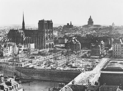 Hotel-Dieun rakennus, Pariisi, 1867 tekijältä French Photographer