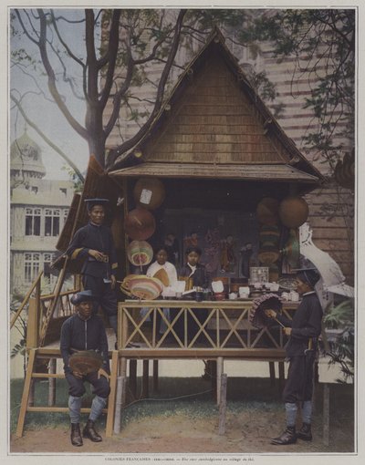 Kambodžalainen kota Exposition Universelle 1900 -näyttelyssä, Pariisi (värikuva) tekijältä French Photographer