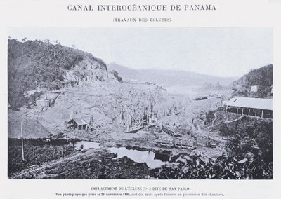 Panaman valtamertenvälinen kanava, sulkutyöt (bw kuva) tekijältä French Photographer