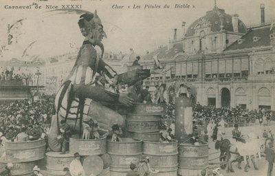 Nice Carnival, Char, Les Pilules du Diable. Postikortti lähetetty 1913. tekijältä French Photographer