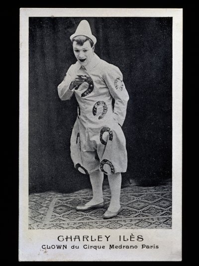 Klovni Charley Iles (1876-?) Medranon sirkuksesta Pariisissa, noin 1910, postikortti, Ranska, 1900-luku tekijältä French Photographer
