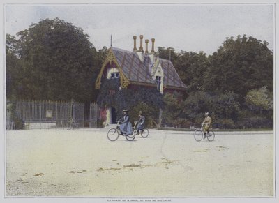 Pyöräilijät ajamassa Porte de Madridin ohi Bois de Boulognessa, Pariisissa (värikuva) tekijältä French Photographer