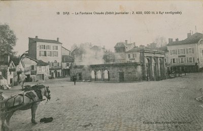 Dax - lämminvesilähde (päivittäinen virtaus: 2400000 litraa 64 asteessa). Postikortti lähetetty 1913. tekijältä French Photographer
