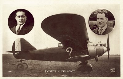 Dieudonne Costes ja Maurice Bellonte, ranskalaiset lentäjät (m/v kuva) tekijältä French Photographer