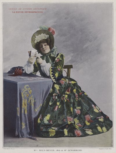 Emilie Mily-Meyer Mademoiselle Lenormandina elokuvassa La Revue Retrospective (värillinen kuva) tekijältä French Photographer